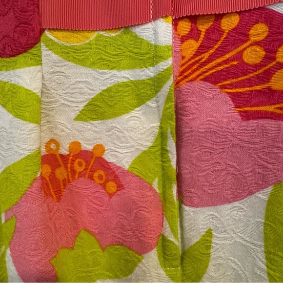 Lilly Pulitzer Strapless Dress Pink White Green Yellow 100% Cotton Floral size 4 - Picture 7 of 13